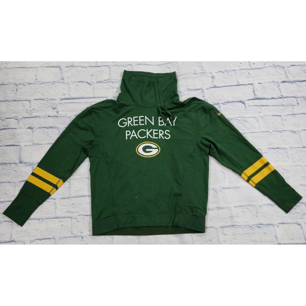 Green Bay Packers Nike Dri Fit WOMENS S On Field Mock Neck Long Sleeve Shirt NFL
